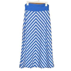 •FADED GLORY•BLUE & WHITE STRIPED MAXI SKIRT SIZE MEDIUM (8-10)